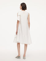 Ruffle Sleeveless Women Midi Dress With Detachable Bowknot GOELIA