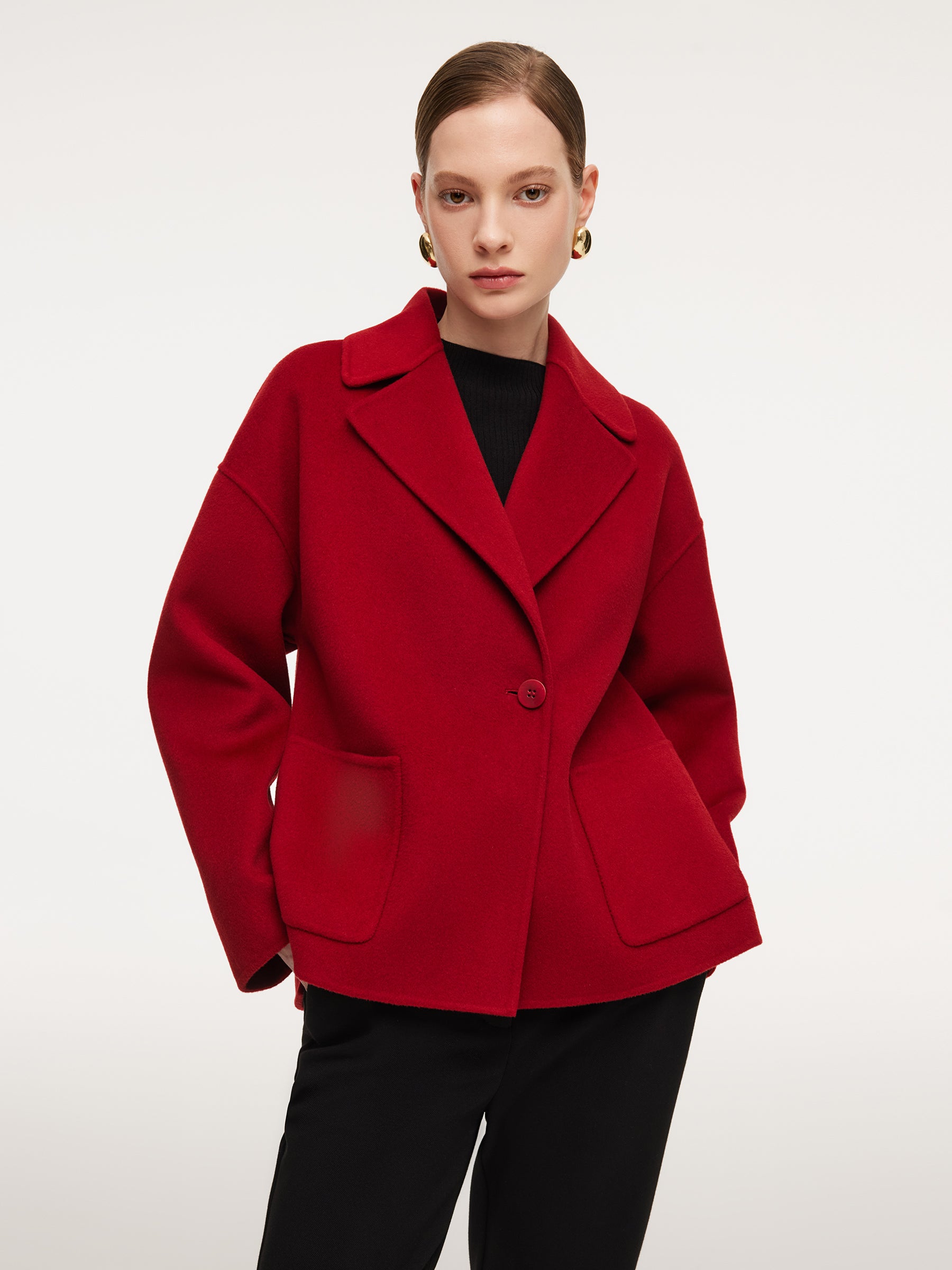 Cashmere Wool Blend Double-Faced Women Coat GOELIA