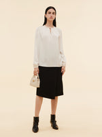 22MM Mulberry Silk Women Round Neck Blouse GOELIA