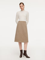100% Washable Wool Jacket And Skirt Two-Piece Set With Belt GOELIA