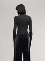Cashmere Mulberry Silk Tencel Blend Women Knit Top GOELIA