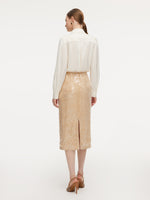 Lace Sequins H-Line Women Skirt GOELIA