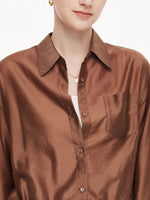 Tencel Blend Mock Layered Women Shirt GOELIA