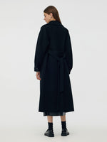 Cashmere Wool Double-Faced Longline Women Wrap Overcoat GOELIA