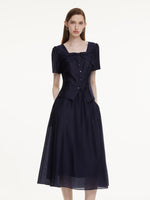 Tencel Blend Bowknot Blouse And Skirt Two-Piece Set GOELIA