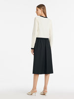 Contrast Trim Cardigan And Vest Dress Two-Piece Set GOELIA