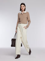 [Preview] Knitted Stretch Curved Leg Women Pants GOELIA