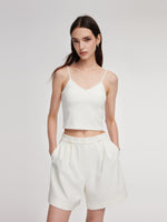 Gradient Openwork Knit Top And Knit Camisole Two-Piece Set GOELIA