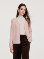 100% Cashmere Reversible Women Cardigan GOELIA