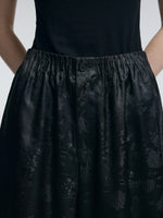 19MM Gambiered Canton Gauze Women Jacquard Straight Leg Pants GOELIA