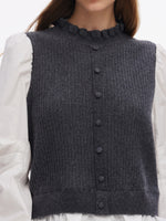 Wool Blend Faux Two-Piece Women Blouse GOELIA