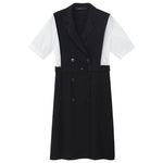 Acetate Notched Lapel Double-Breasted Mini Dress GOELIA