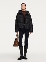 18MM Gambiered Canton Gauze Hooded Unisex Goose Down Jacket GOELIA