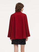 100% Wool Women Coat With Detachable Bowknot GOELIA