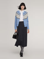Wool Blend Fair Isle Women Cardigan GOELIA