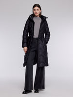 [Preview] Hooded Goose Down Belted Overcoat GOELIA