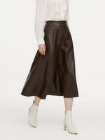 PU Leather Women A-Line Skirt GOELIA