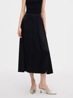 100% Acetate Elastic Waist Women A-Line Skirt GOELIA
