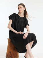 16 Momme Xiang Yun Silk Women Midi Dress GOELIA