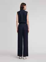 100% Linen Straight Leg Women Pants GOELIA