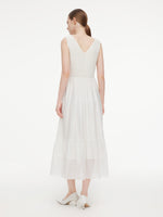 Tencel Blend Reversible Women Sleeveless Maxi Dress With Bowknot Ribbon GOELIA