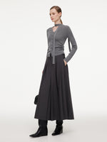 A-Line Pleated Women Culottes With Belt GOELIA