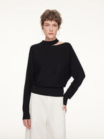 100% Wool Cut Out Women Sweater GOELIA
