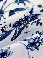 14MM Mulberry Silk Blue Combo Print Women Scarf GOELIA