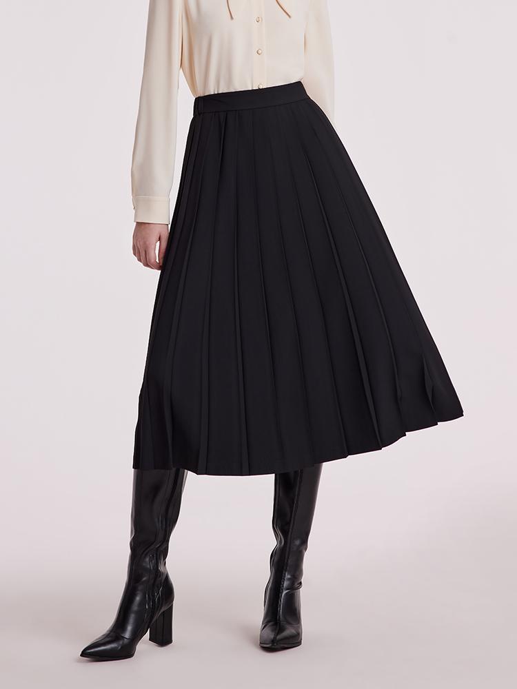 Waist-slimming Pleated Stretch Skirt GOELIA