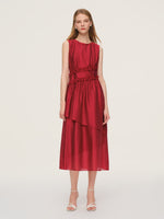 Tencel Blend Ruffle Women Sleeveless Tiered Maxi Dress GOELIA