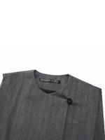 100% Wool Vest And Knit Dress Two-Piece Set With Belt GOELIA