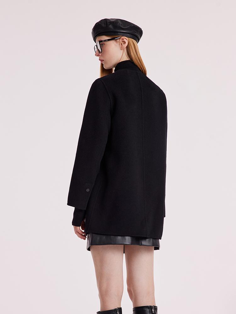 Tencel Wool Double-Faced Women Coat With Belt GOELIA