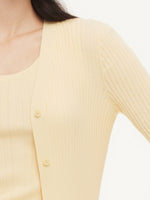 Cotton Mulberry Silk Blend V-Neck Women Cardigan GOELIA