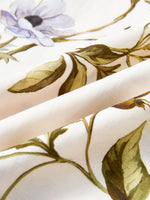 Tencel Linen Blend Floral Print Women Qipao Maxi Dress GOELIA