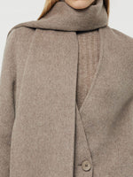 Wool Alpaca Women Overcoat With Scarf GOELIA