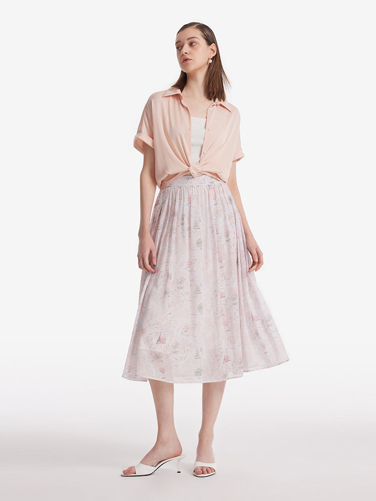 Map Printed Women Half Skirt GOELIA