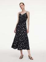 [Preview] Ribbon Print Strap Dress And Cardigan Two-Piece Set GOELIA