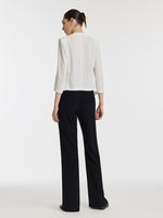 Triacetate 3/4 Sleeves Women Crop Blazer GOELIA