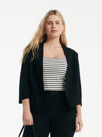 Triacetate 3/4 Sleeves Women Crop Blazer GOELIA