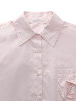 100% Cotton 3D Rose Women Loose Fit Shirt GOELIA