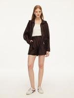 Tencel Linen Blend Women Sheer Hooded Jacket GOELIA