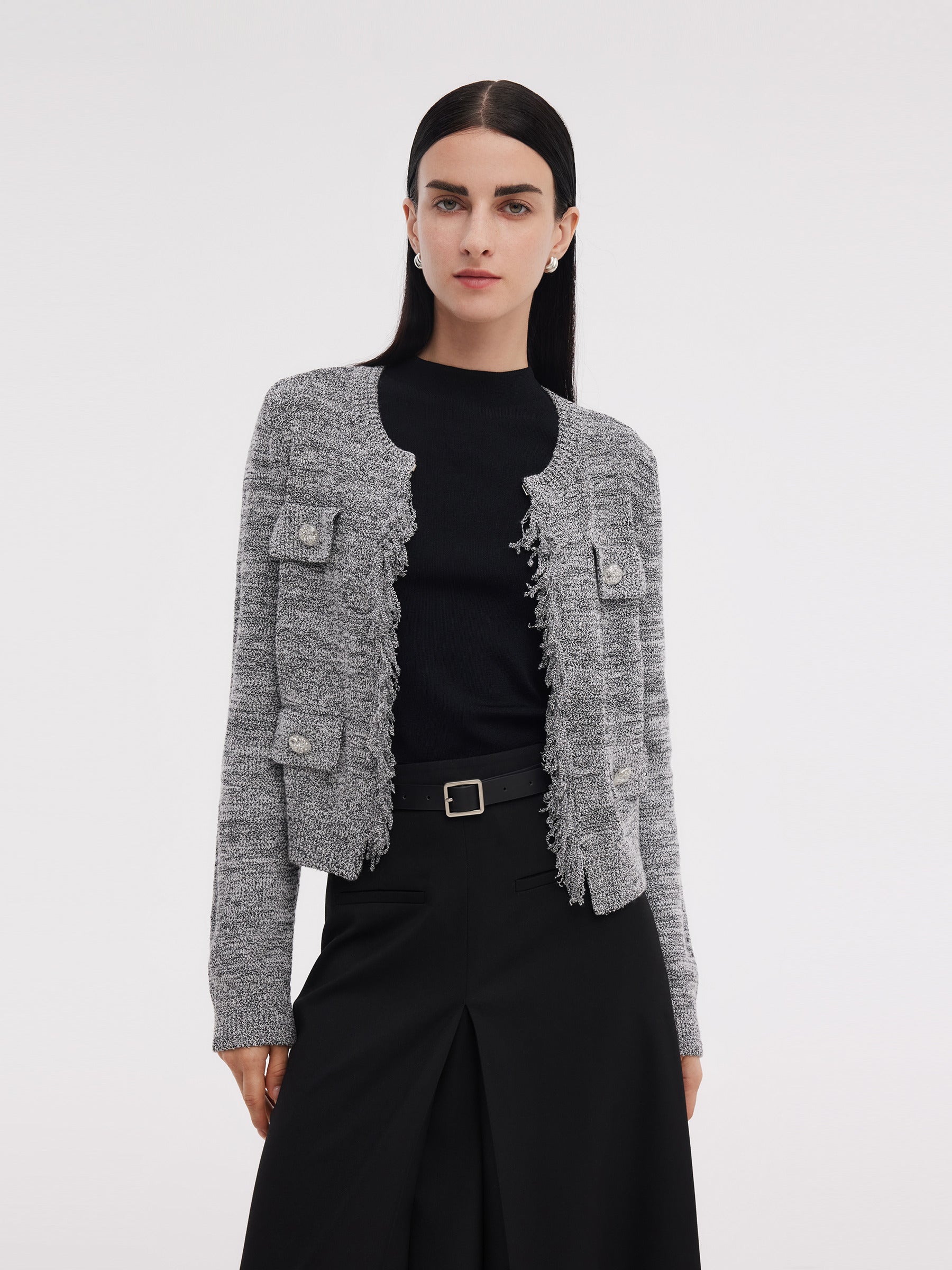 [Preview] Frayed Trim Women Cardigan GOELIA