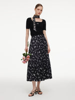 [Preview] Ribbon Print A-Line Women Skirt GOELIA