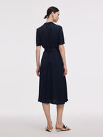 22MM Mulberry Silk Women Midi Dress With Belt GOELIA