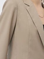Machine Washable Wool Blend Women One Button Blazer GOELIA