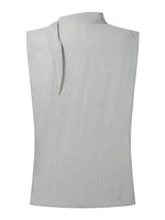 [Preview] Triacetate Blend Ribbon Neck Women Sleeveless Shirt GOELIA