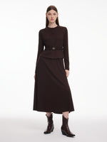 [Preview] Stretchy Vest And Dress Two-Piece Set With Silk & Belt GOELIA