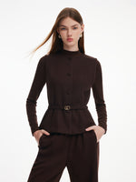 [Preview] Vest & Knit Top & Pants Three-Piece Set With Belt GOELIA