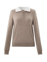 [Preview] 100% Wool Mock-Layered Women Knit Top GOELIA