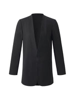 Machine Washable Wool Collarless Unisex Blazer GOELIA
